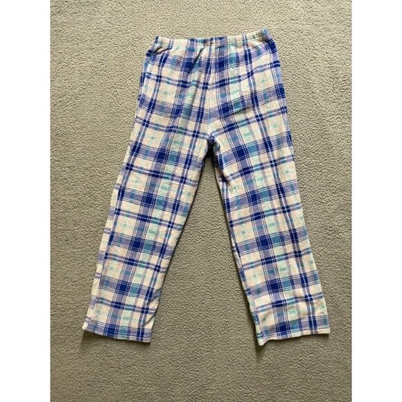 Pink K Women's Plush Plaid Pajama Pants Sleepwear M - Picture 1 of 9